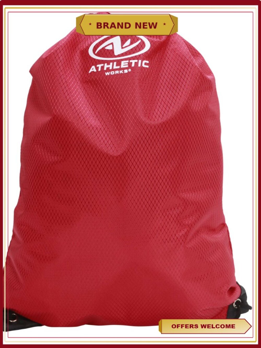 Unisex Adult Fitness Gym Cinch Sack Backpack - Durable Drawstring Bag